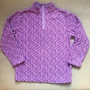Hanna Andersson 1/4 zip PURPLE cheetah fleece